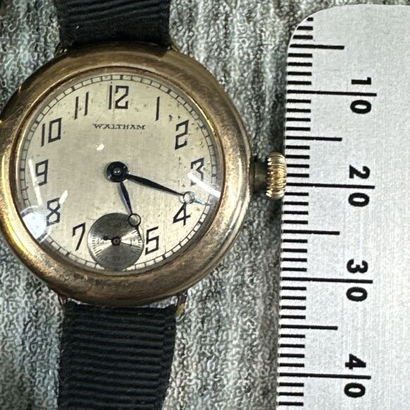 RARE Waltham Trench Watch WWI - Gold Wind Needs Minor Repair - Picture 11 of 14